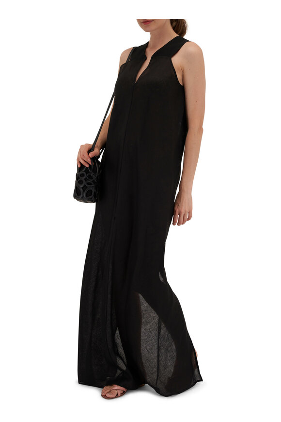 Zero + Maria Cornejo - Alex Black Linen Maxi Dress