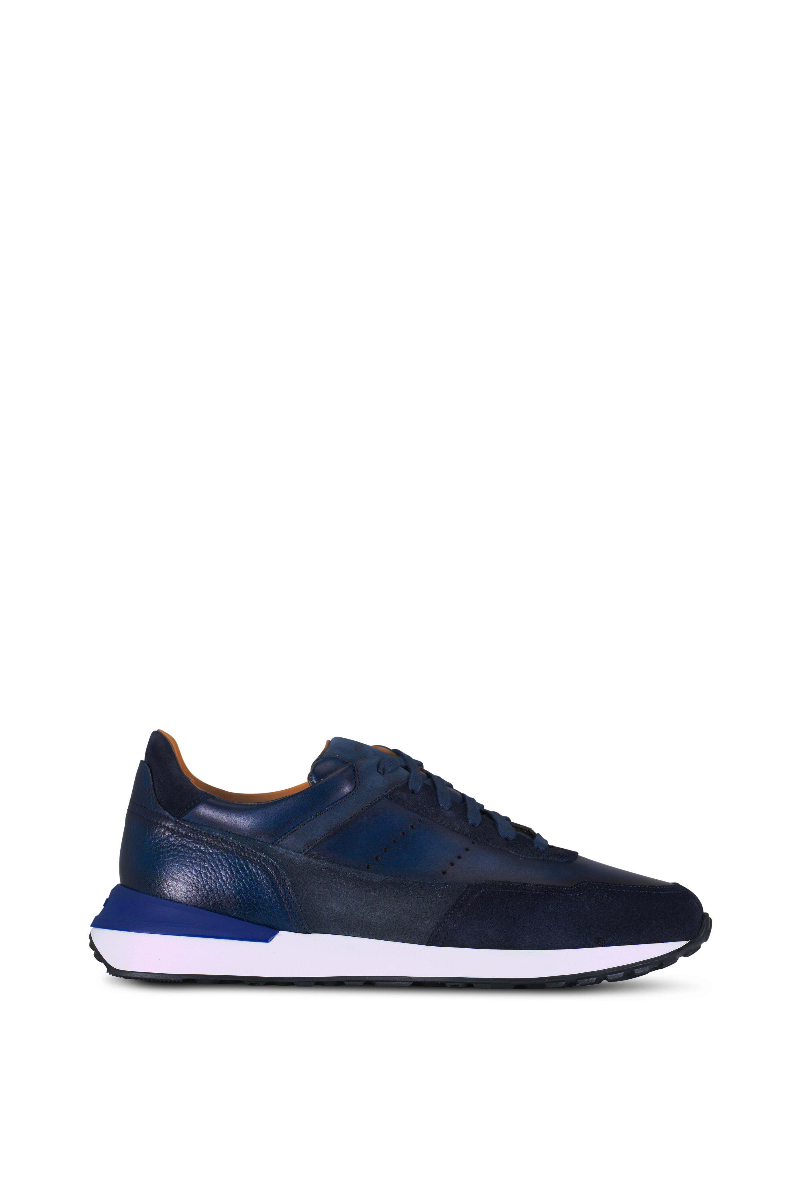 Magnanni - Bravo Navy Leather & Suede Low Top Sneaker