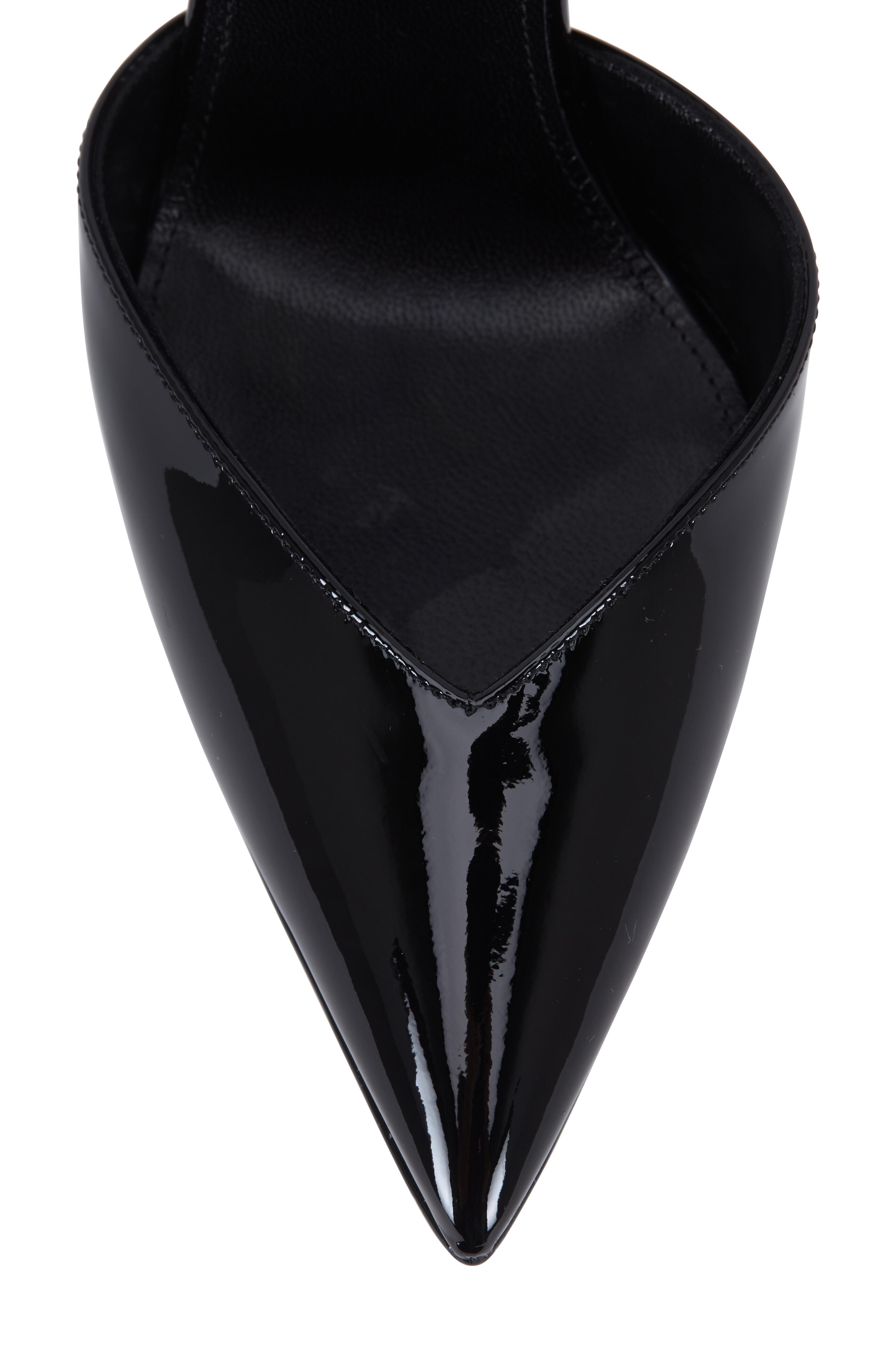 Saint Laurent - Zizi Black Patent Leather Ankle Strap Pump, 110mm