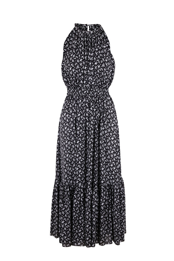 Michael Kors Collection - Black & White Floral Halter Maxi Dress