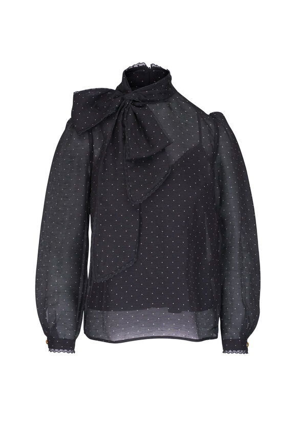 Zimmermann - Dancer Frill Black Floral Top | Mitchell Stores
