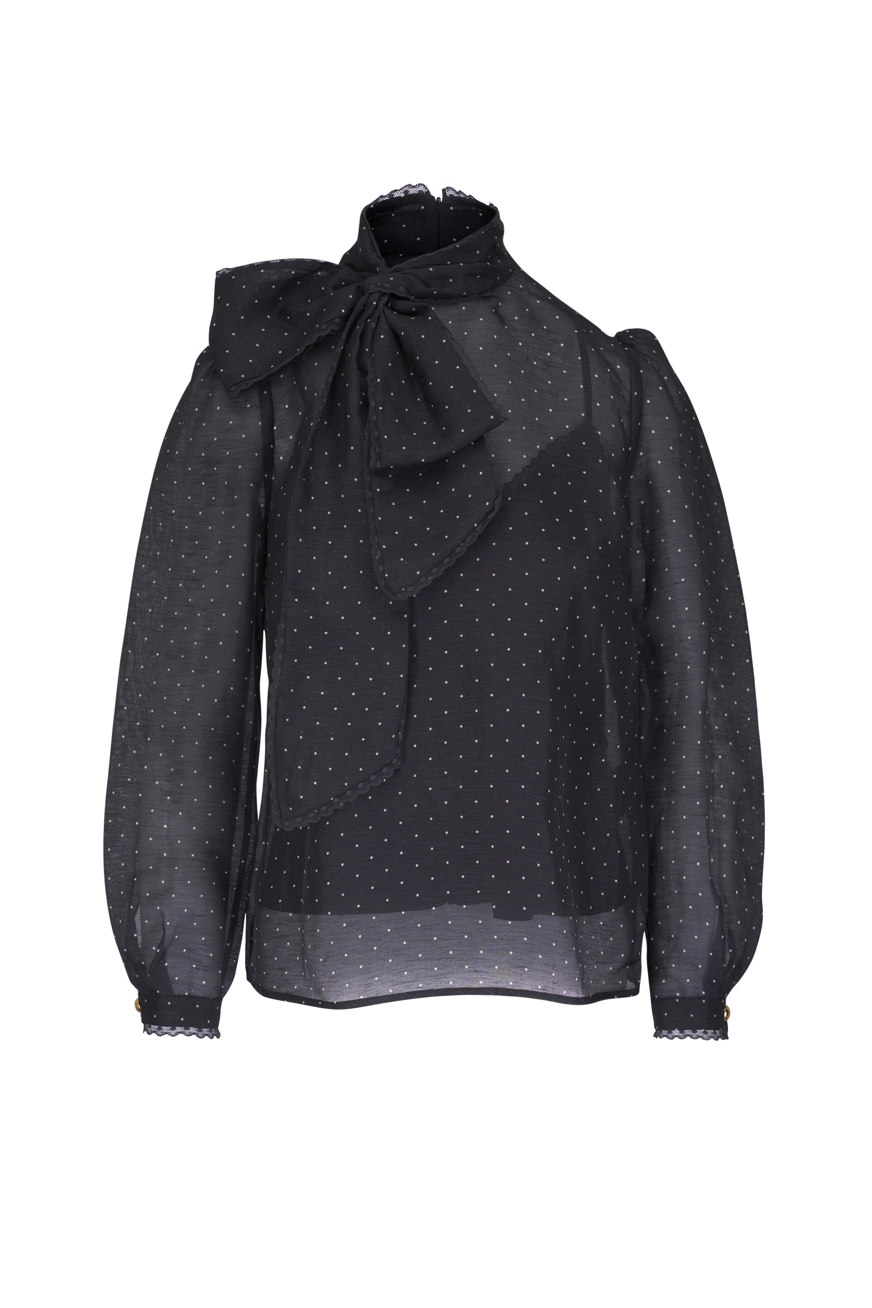 Zimmermann - Dream Pussybow Black Dot Blouse