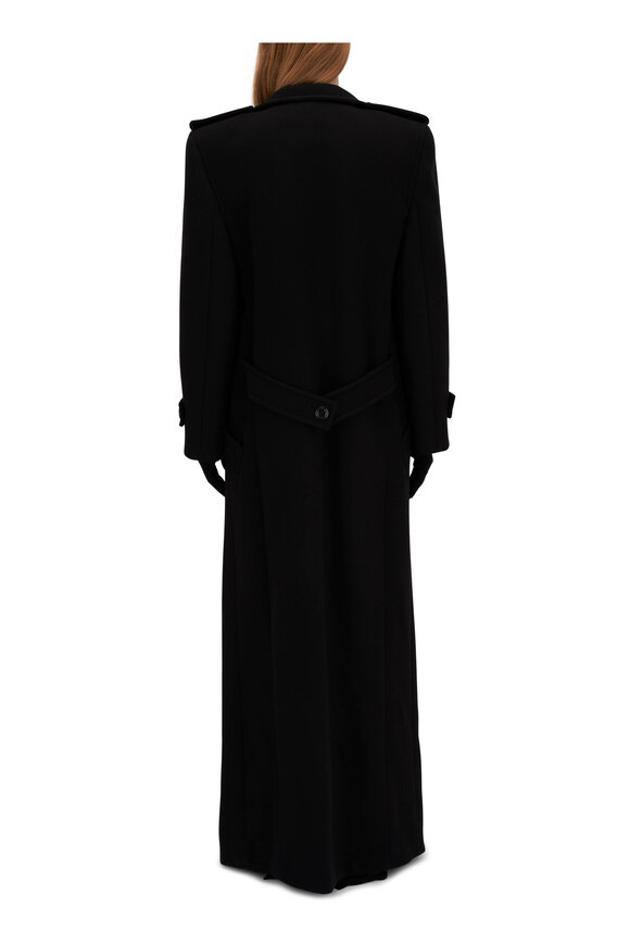 Saint Laurent - Black Wool Floor-Length Coat 