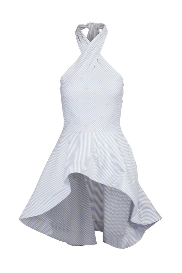 Theo The Label Echo Striped Pearl Halter Top - view 1
