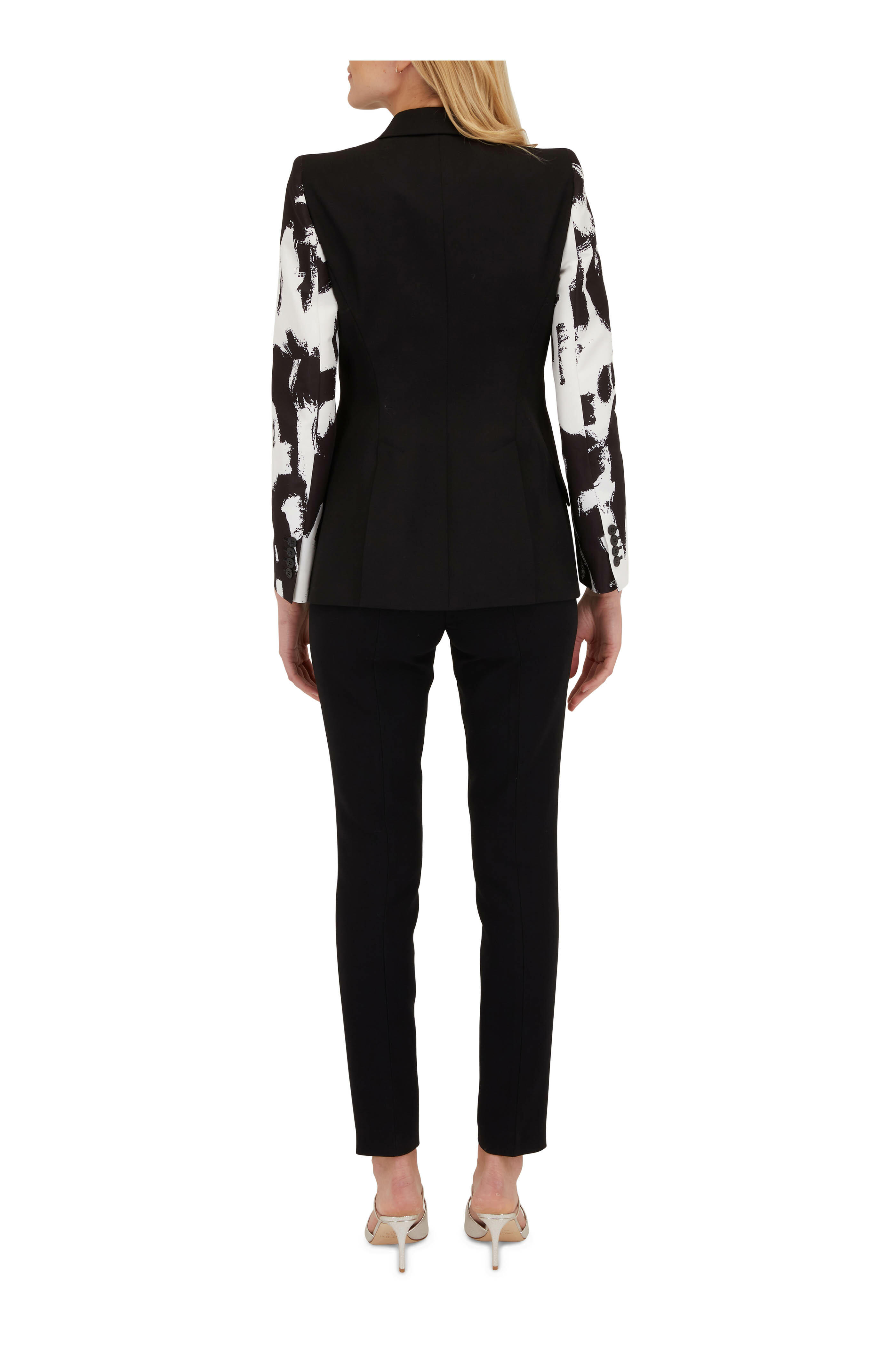McQueen - Black Abstract Sleeve Blazer