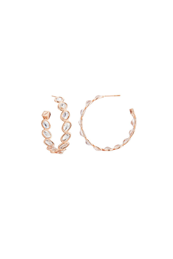 Paolo Costagli - Rose Gold Ombré White Sapphire Hoops 