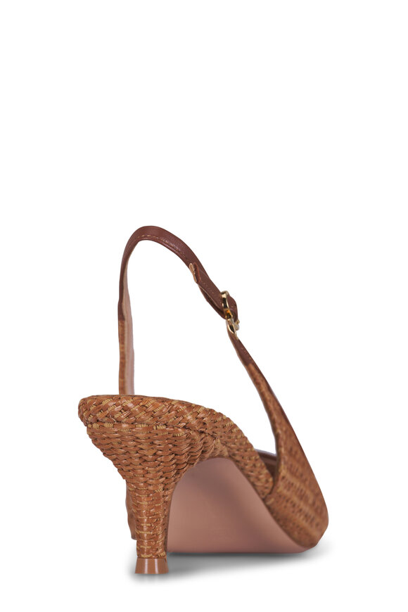 Gianvito Rossi Mincora Cuoio Raffia Pump, 55mm - view 5