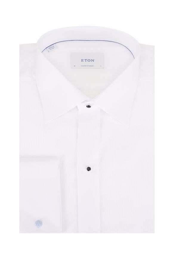 Eton White Cotton Plissé Tuxedo Shirt - view 3