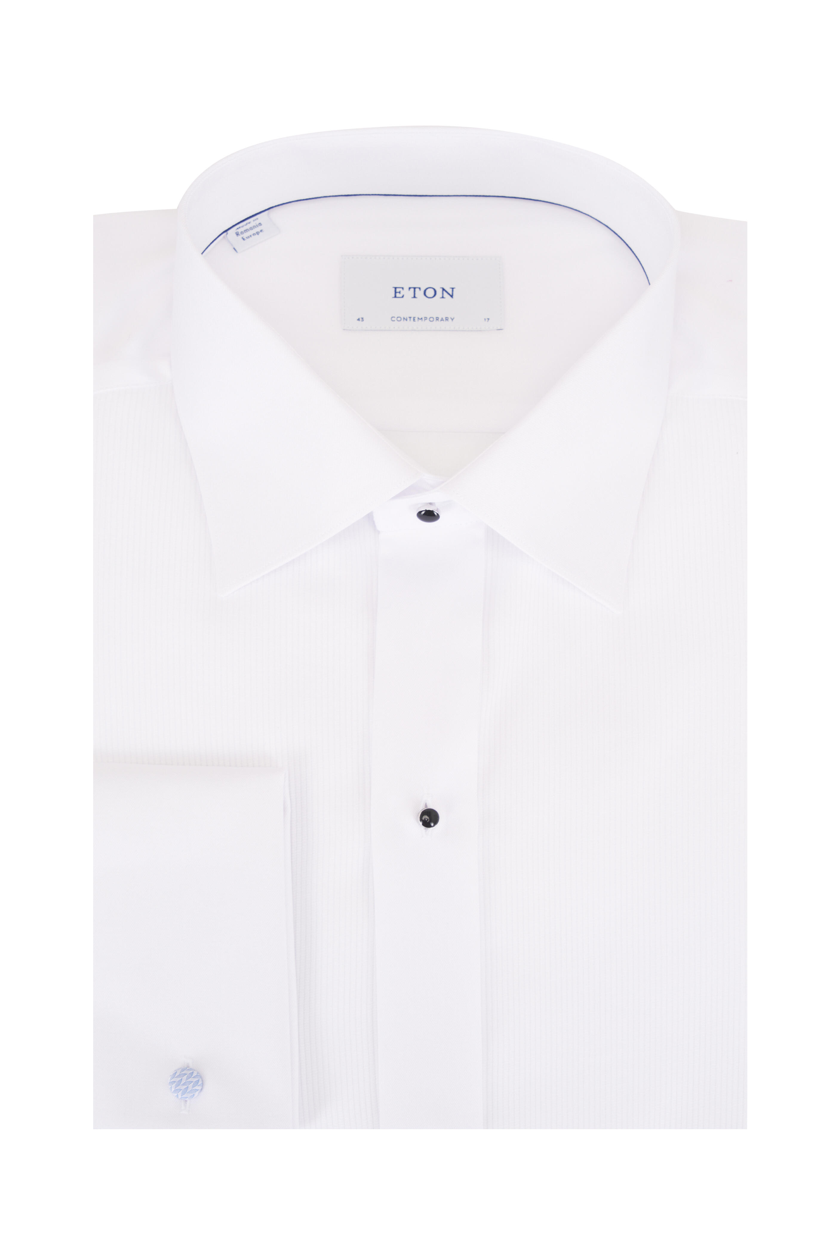 Eton - White Cotton Plissé Tuxedo Shirt