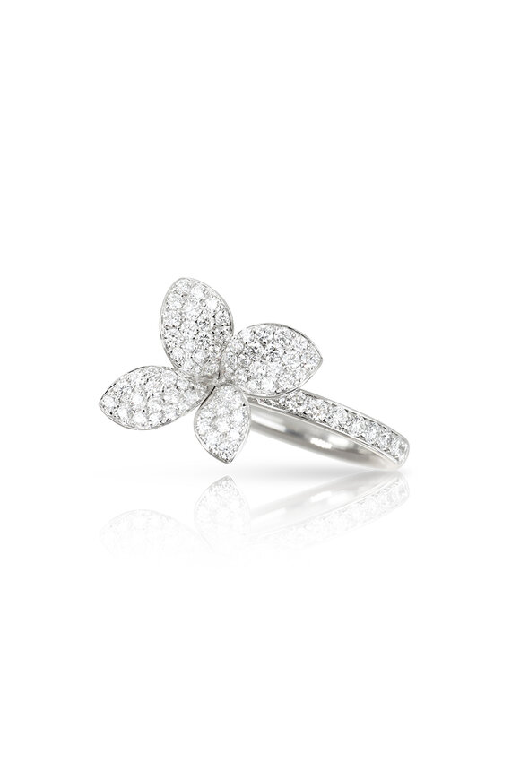 Pasquale Bruni 18k White Gold Diamond Flower Ring