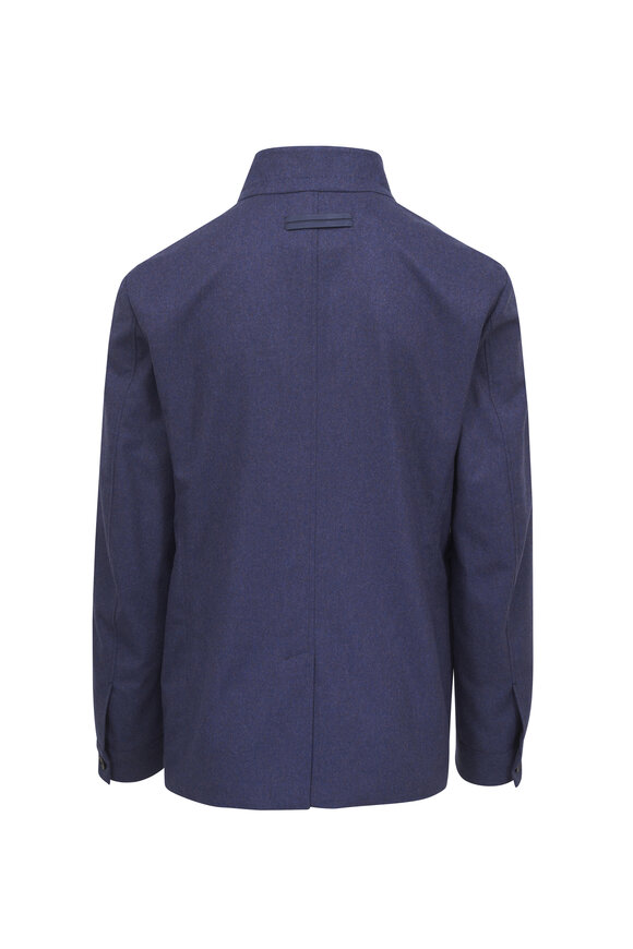 Zegna Il Conti Blue Mélange Cashmere Jacket - view 3