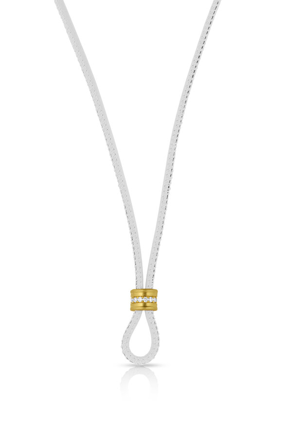 Leigh Maxwell 18k Yellow Gold White Leather Cord - view 1