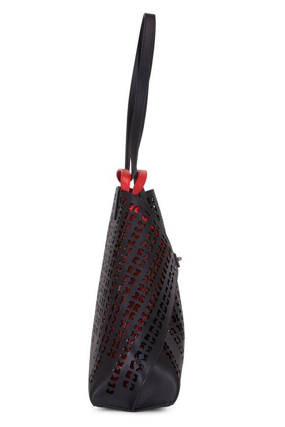 Akris - Ai Black Laser Cut Leather Shoulder Bag
