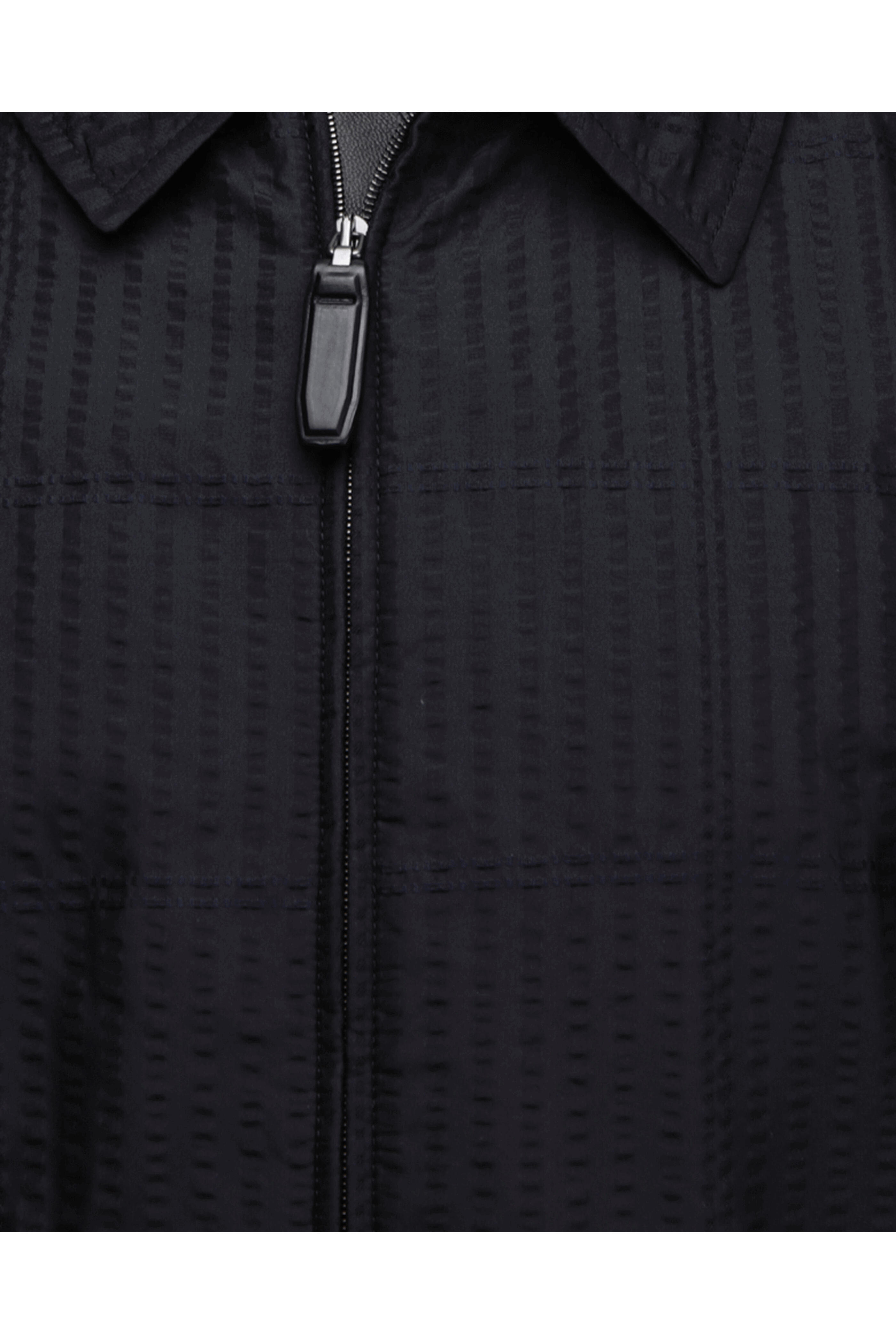 Brioni ボンバージャケット ブルゾン Brioni - Midnight Blue Seersucker Bomber | Mitchell Stores