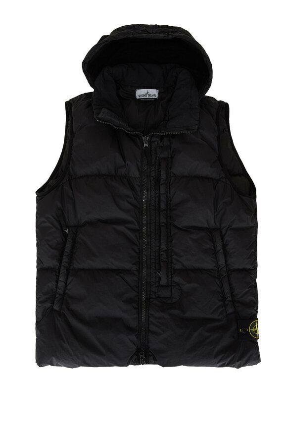 stone island down vestガーメントダイダウンベストSALE‼️ Stone Island - Black Garment Dyed Down Puffer Vest