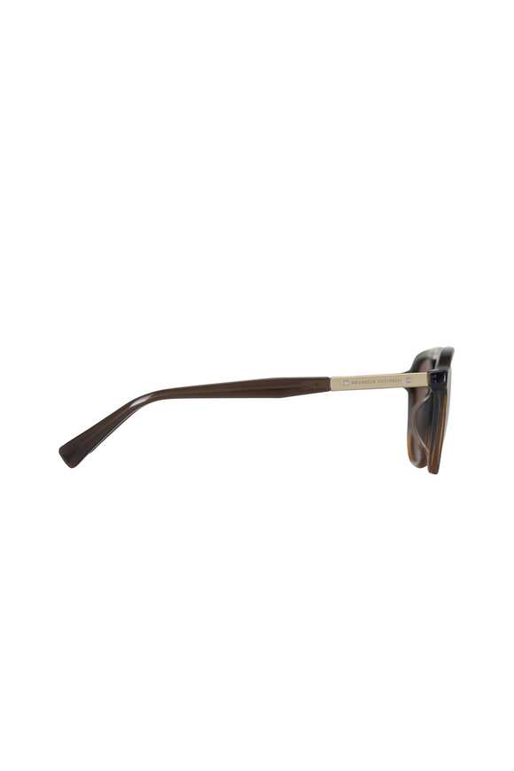 Oliver Peoples Vintage & Polar Brown Aviator Sunglasses - view 3