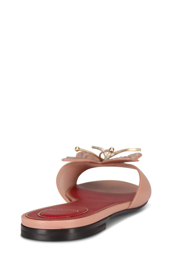 Valentino Garavani Flutterby Pink Embellished Slide - view 3