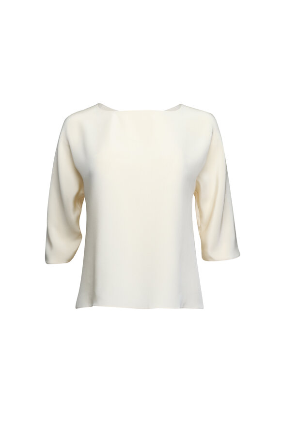 ①イースト&ウエスト Lafayette 148 New York - Cloud Ribbed Open Front Cropped