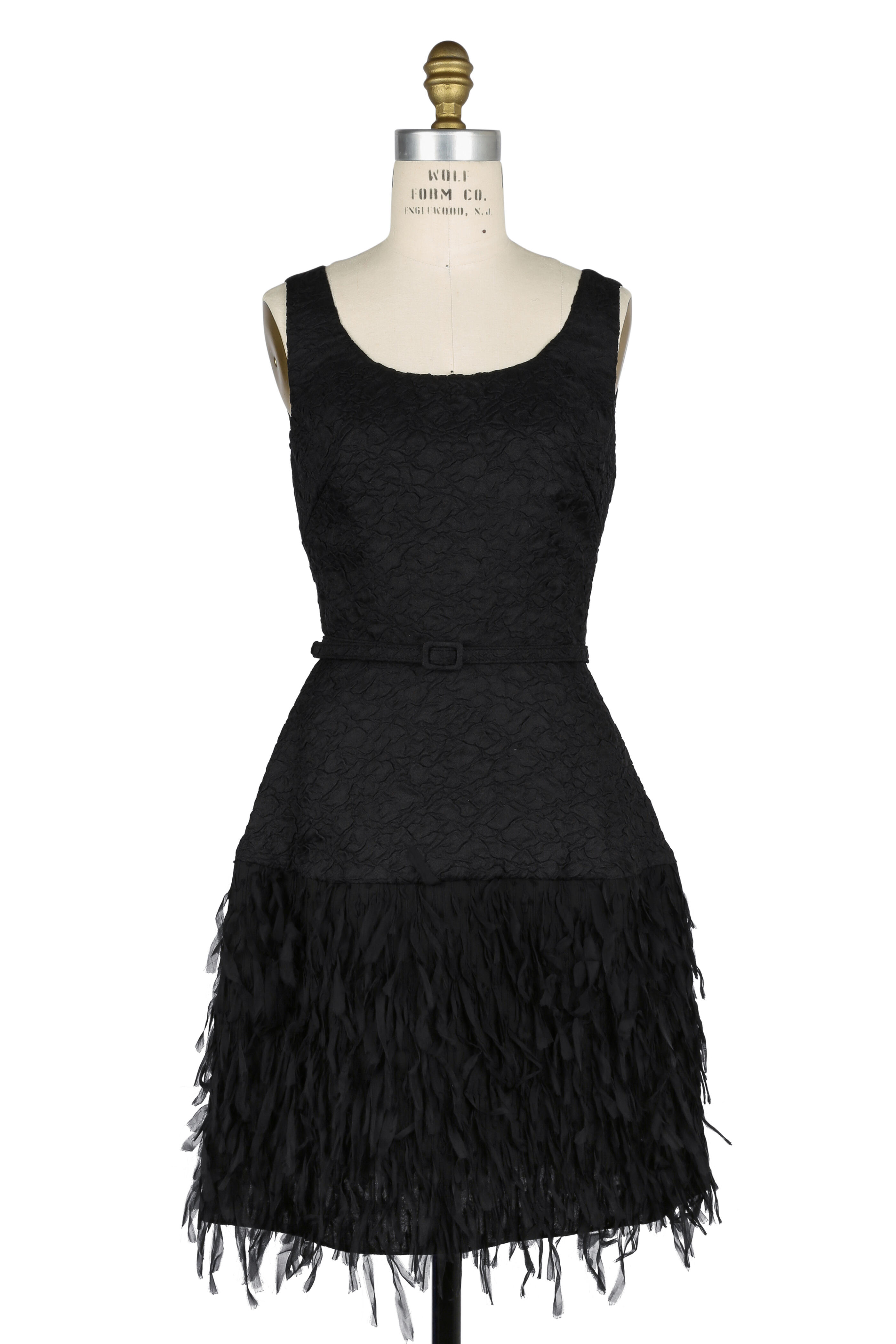 Oscar de la Renta - Black Silk Blend Feather Dress