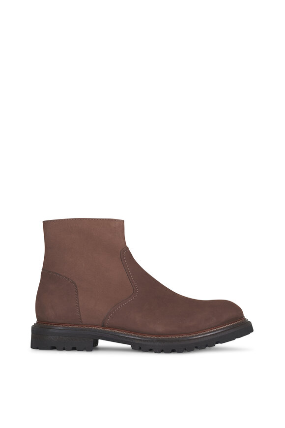 Aquatalia Varon Dark Brown Nubuck Leather Boot - view 4