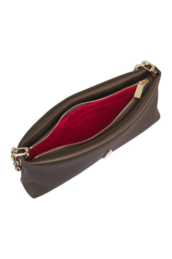 Christian Louboutin Maykimay Brown Satin Top Handle Clutch - view 4