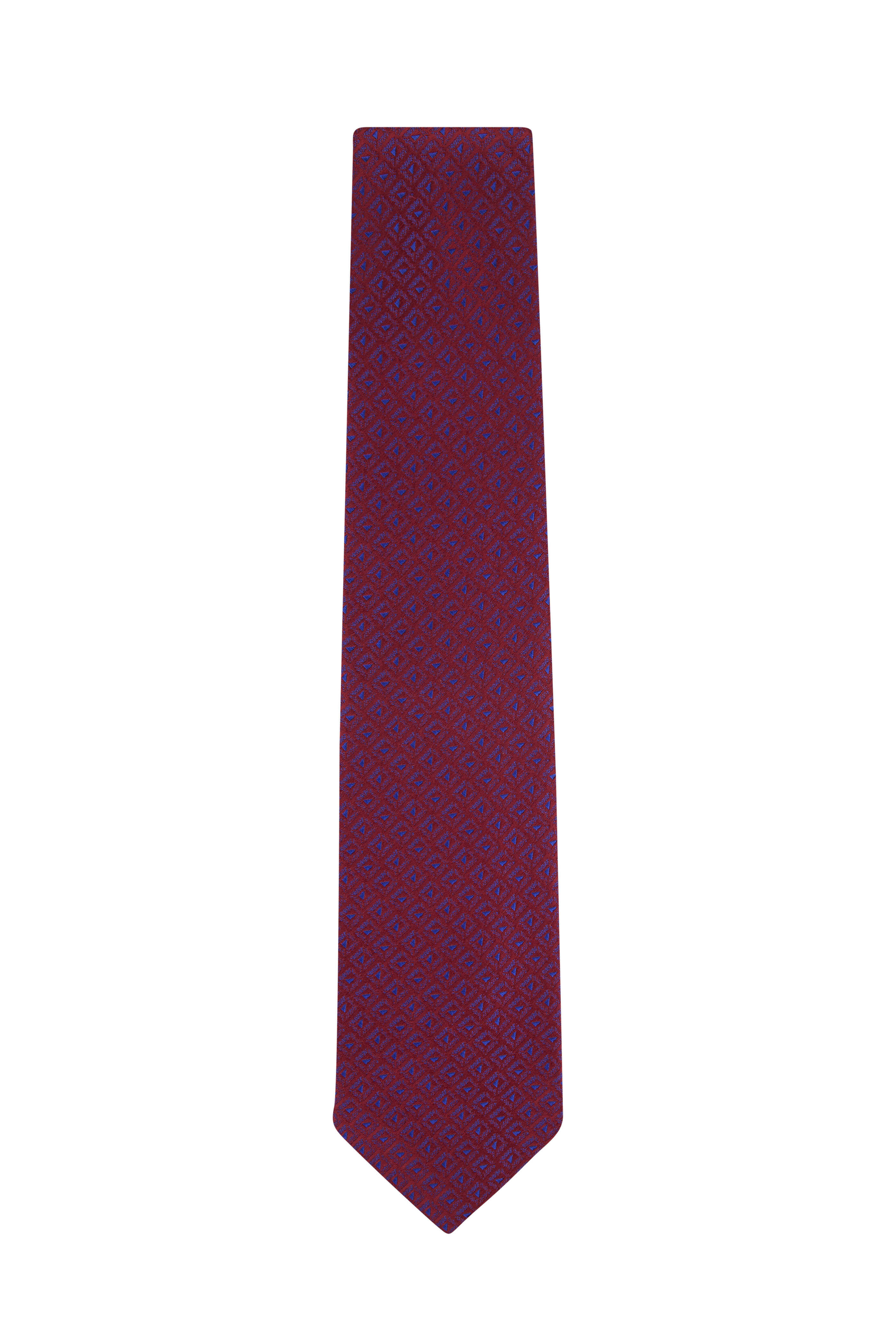 Charvet popular Red Geometric Necktie