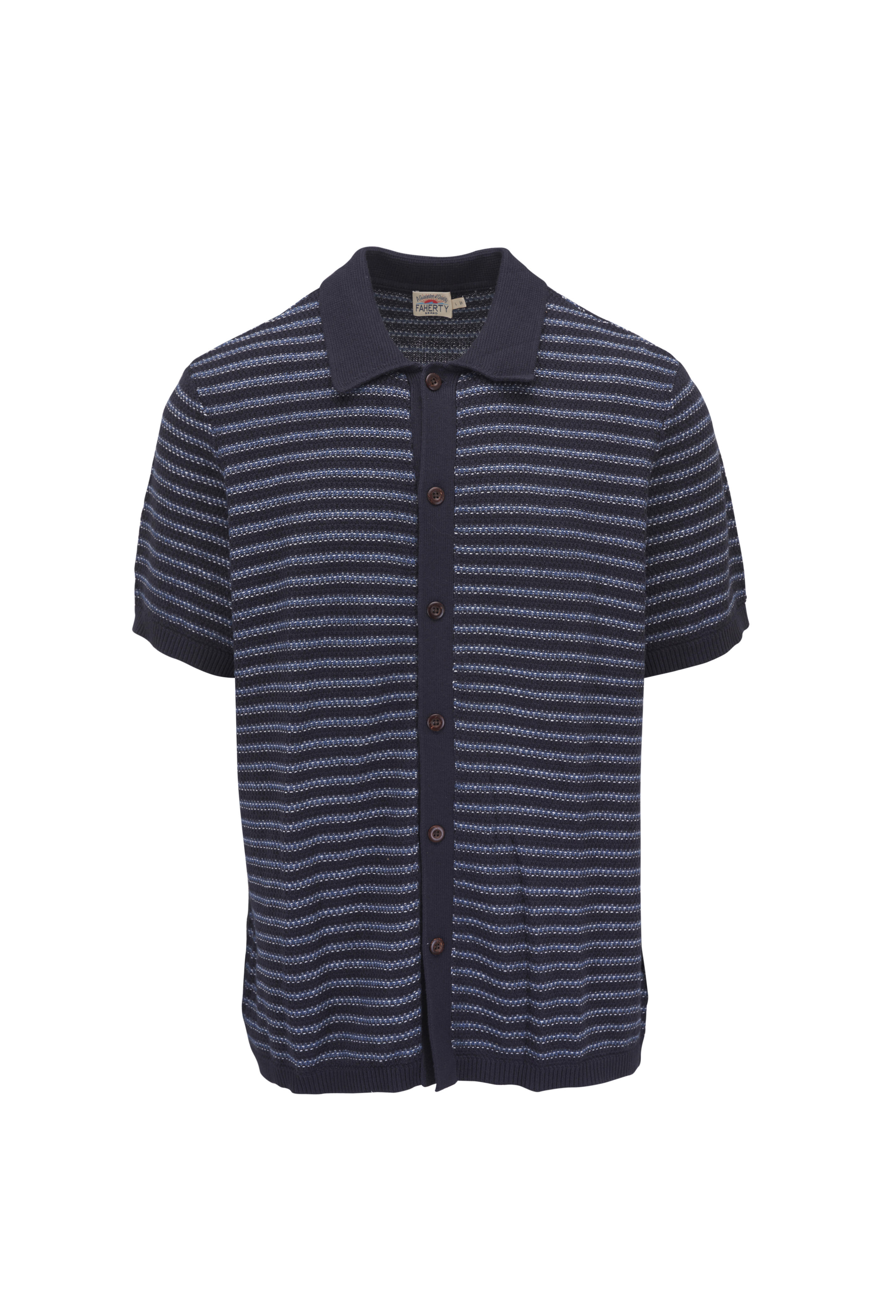 Faherty Brand - Northern Depths Stripe Short Sleeve Button Down