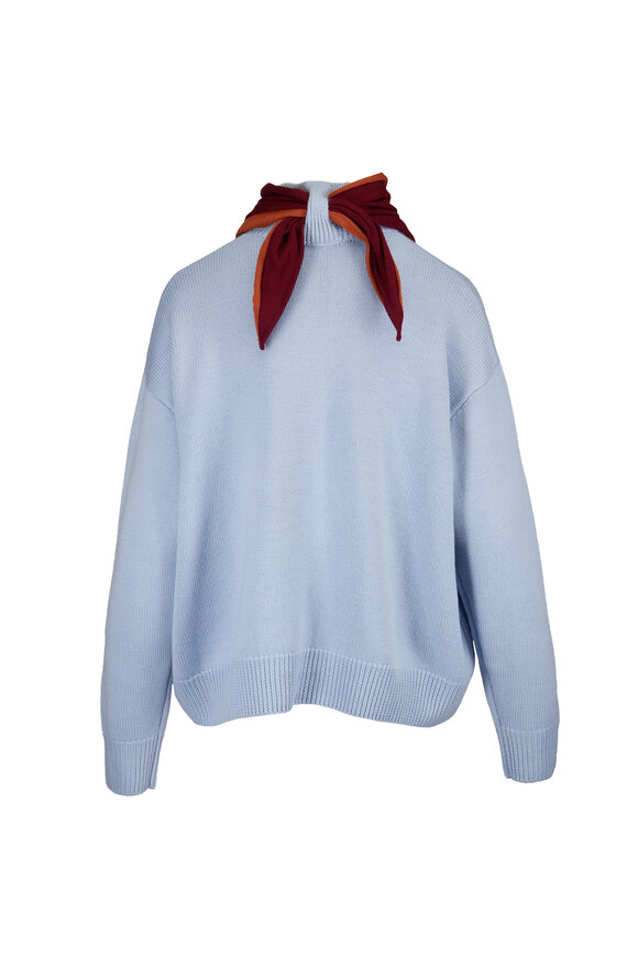 Staud Winston Light Blue Scarf Sweater - view 2