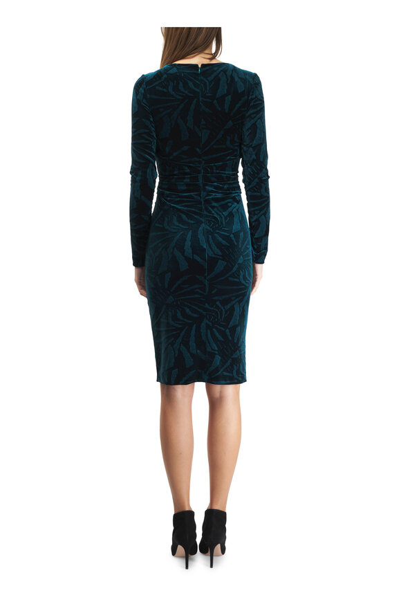 Talbot Runhof - Cypress Palm Leaf Velvet Dress