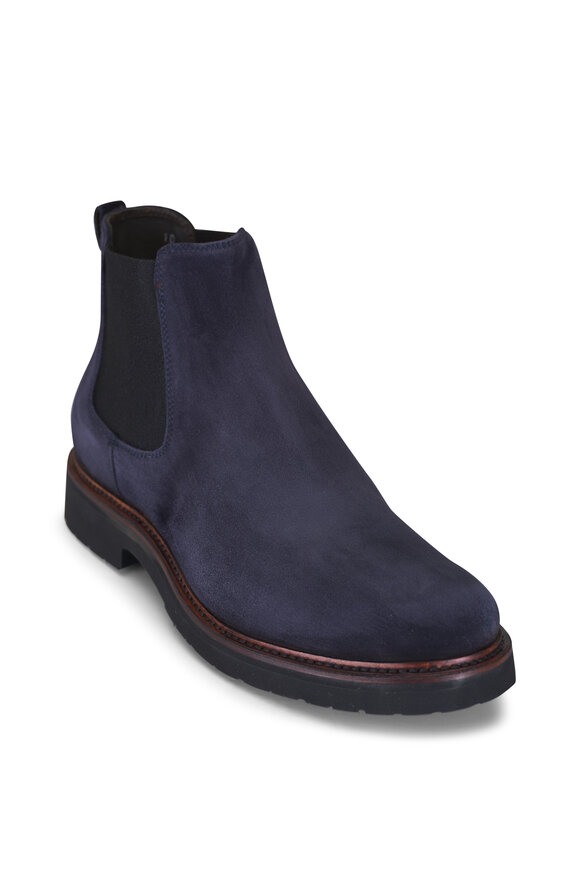 G Brown Monza Navy Suede Pull On Boot - view 1