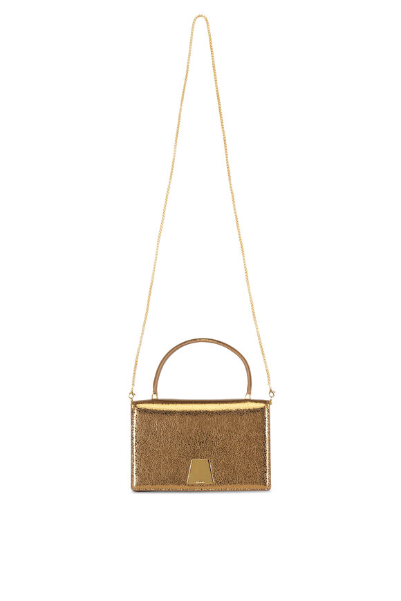 Akris Mini Alice Bronze & Gold Satin Top Handle Bag - view 1