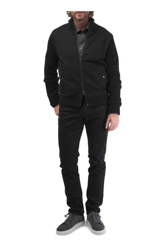 Agnona - Black Hybrid Cashmere Full Zip Jacket