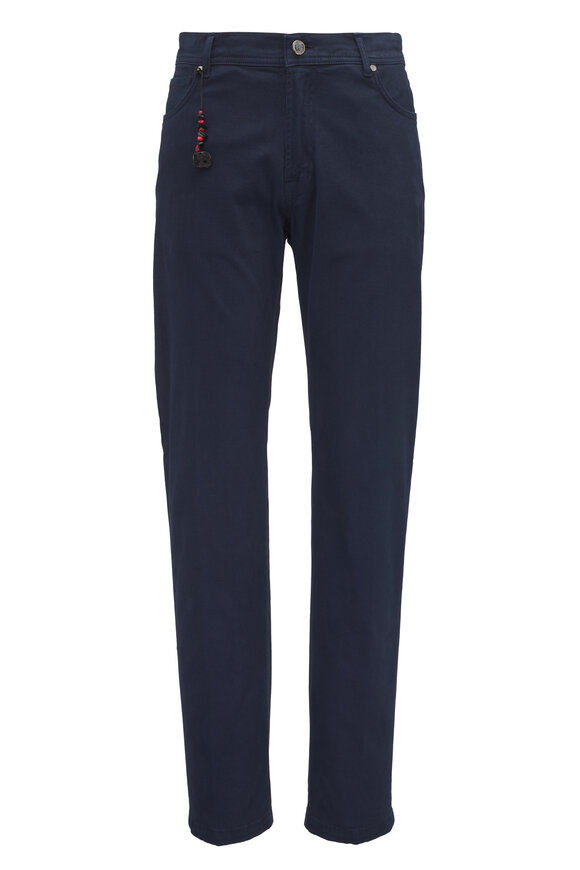 Marco Pescarolo Dark Navy Luxury Drill Five Pocket Pant