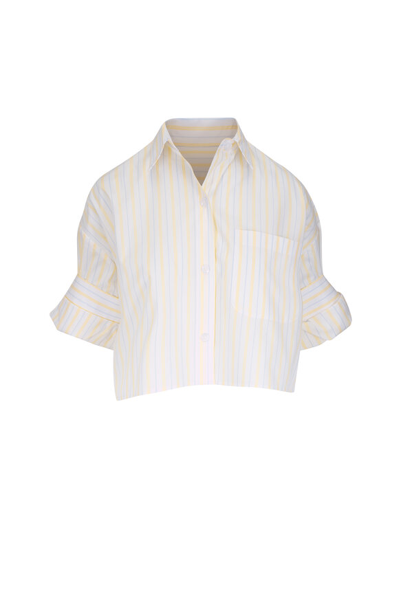 TWP Next Ex Yellow & Blue Stripe Cotton Shirt