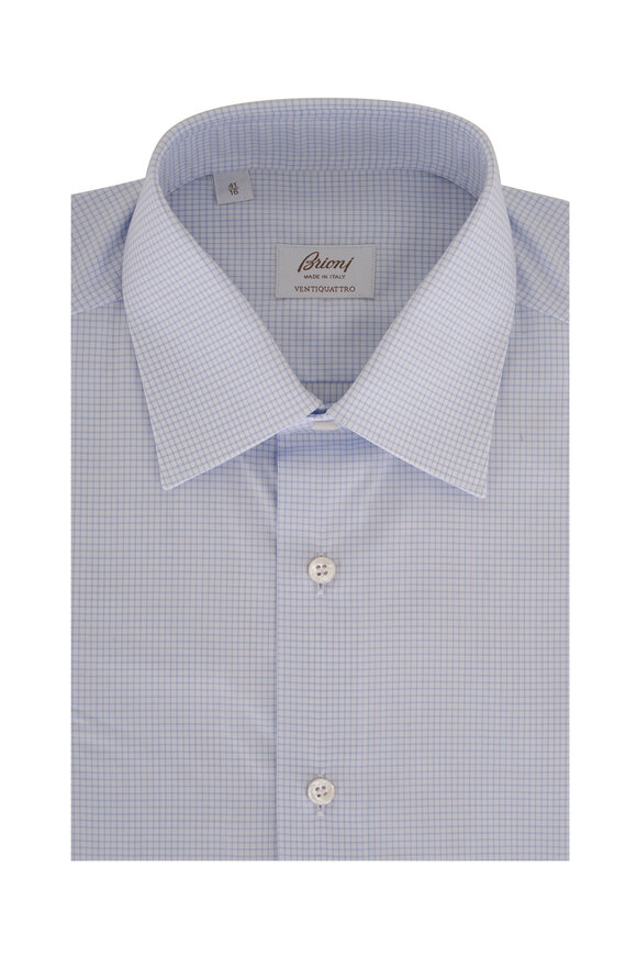 Brioni - Blue Check Cotton Sport Shirt 