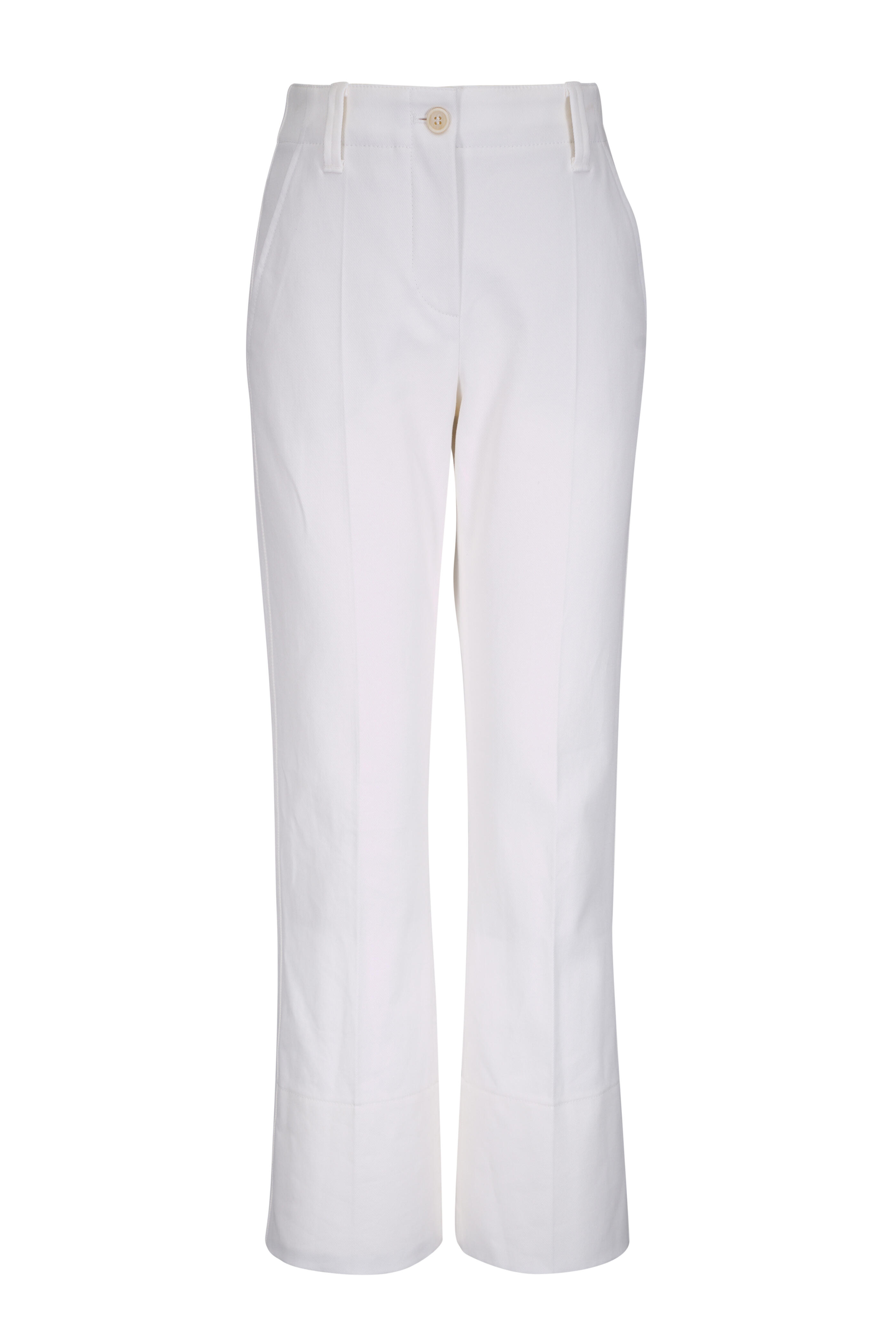 Brunello Cucinelli - Off White Cotton Stretch Kick Flare Pant