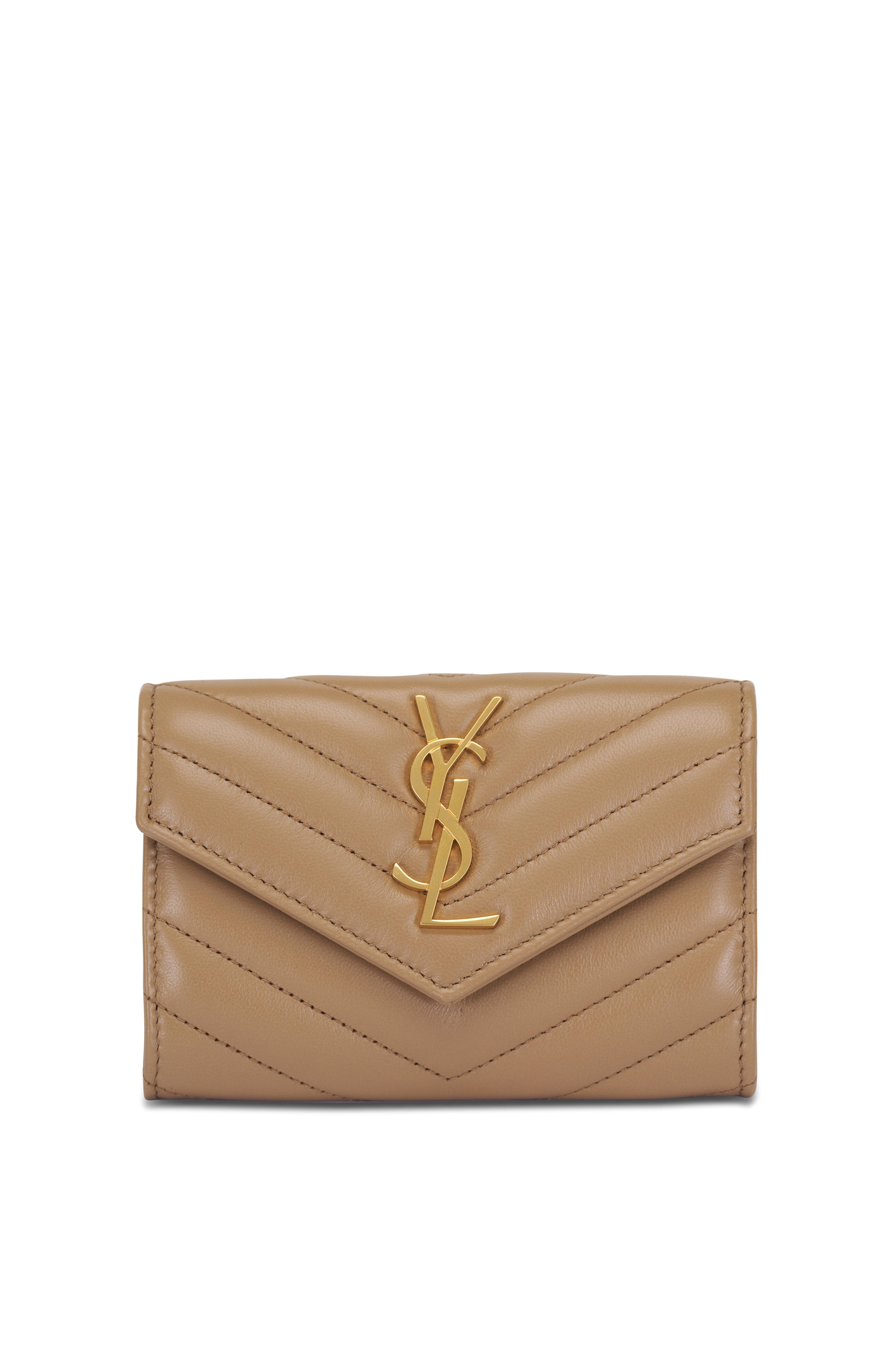 Saint Laurent - Natural Tan Cassandre Quilted Leather Wallet