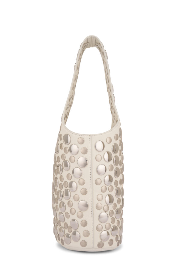 Khaite Small Livia Optic White Leather Stud Bag - view 3