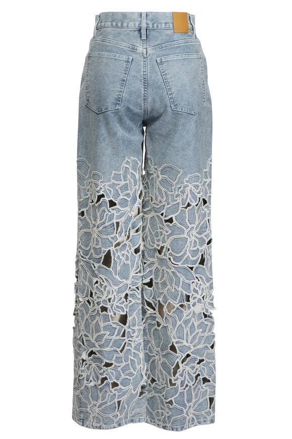 【BAON】Twin stitch washed denim wide pants BAON (バオン) - ツインステッチウォッシュ加工デニムワイド
