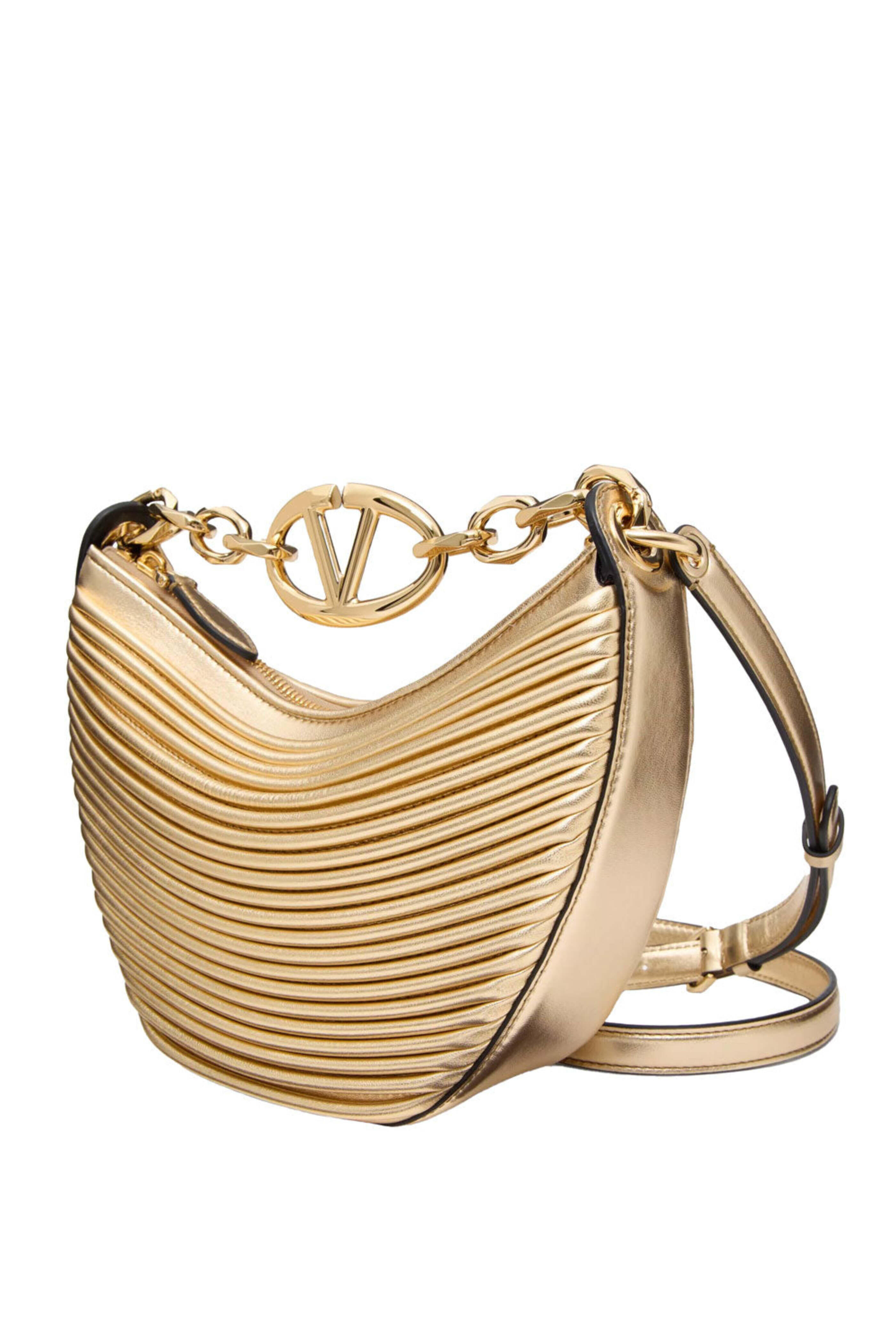 Valentino Garavani - Mini Moon VLogo Hobo Bag in Mekong Gold