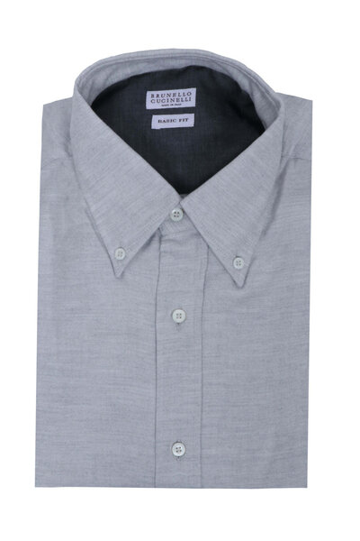 Brunello Cucinelli - Charcoal Gray & Brown Geometric Print