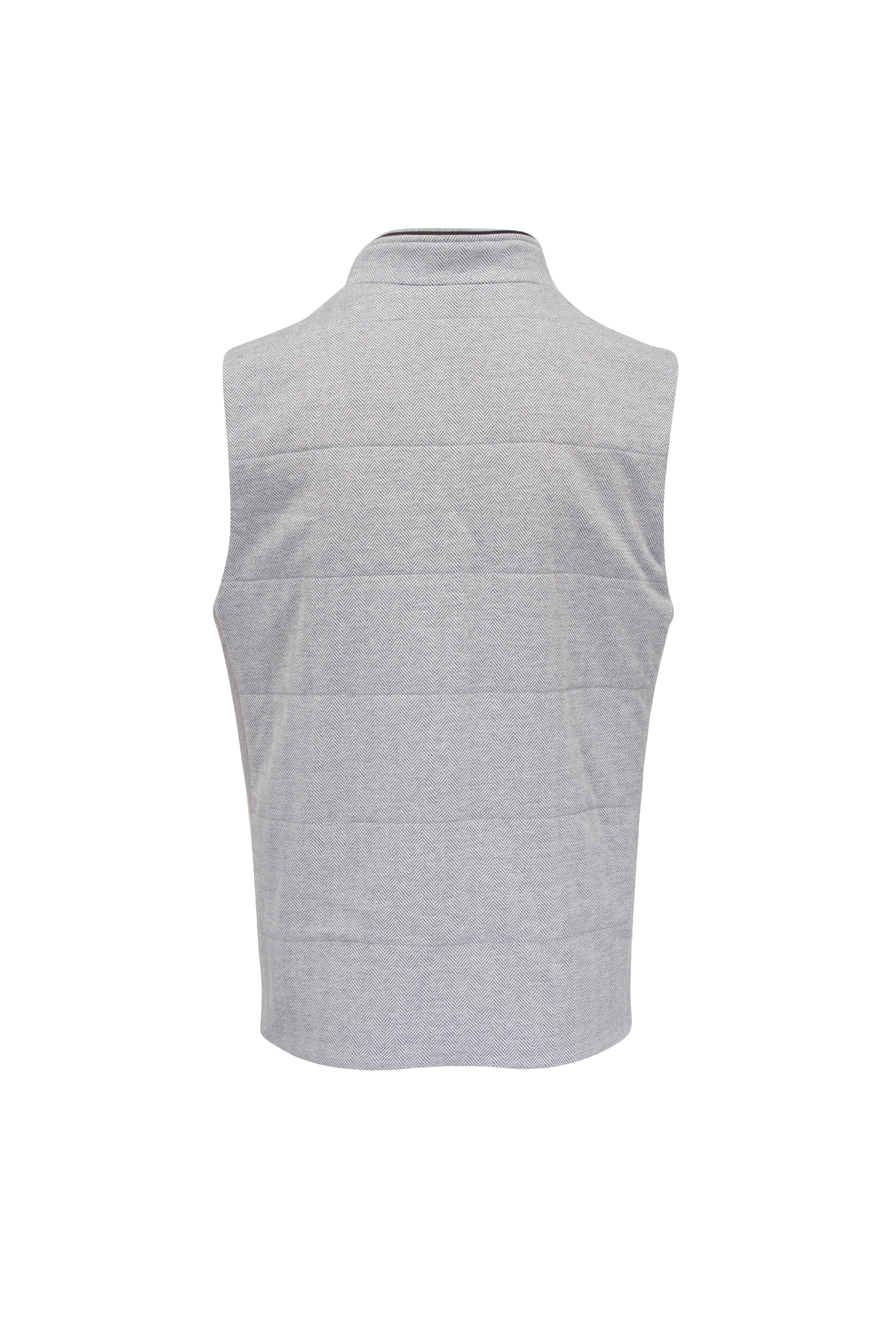 Maurizio Baldassari - Gray Herringbone Wool, Cashmere & Silk Vest