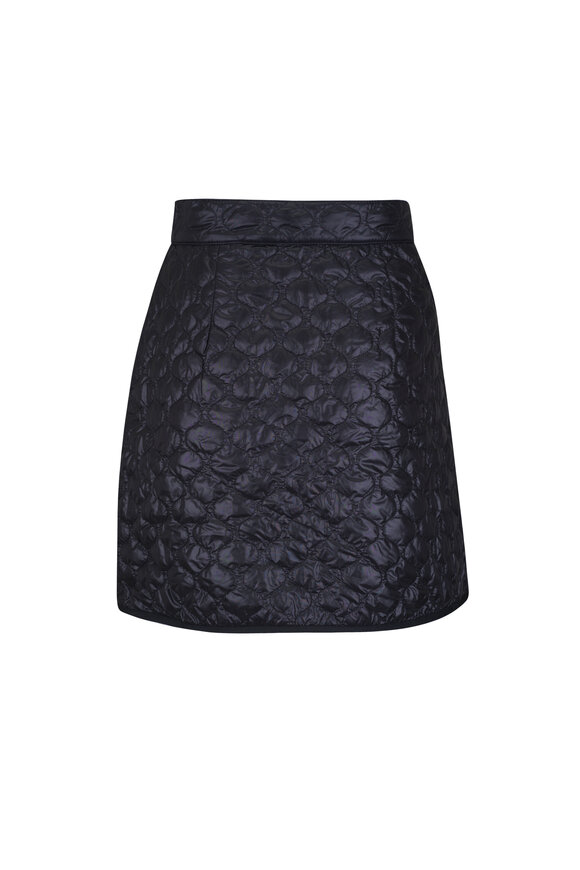 Moncler Black Square-Quilted Padded Wrap Mini Skirt - view 4