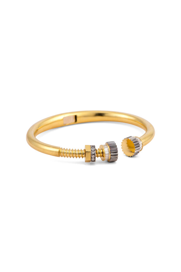 Sylva & Cie Screw & Bolt Diamond Cuff Bracelet - view 1