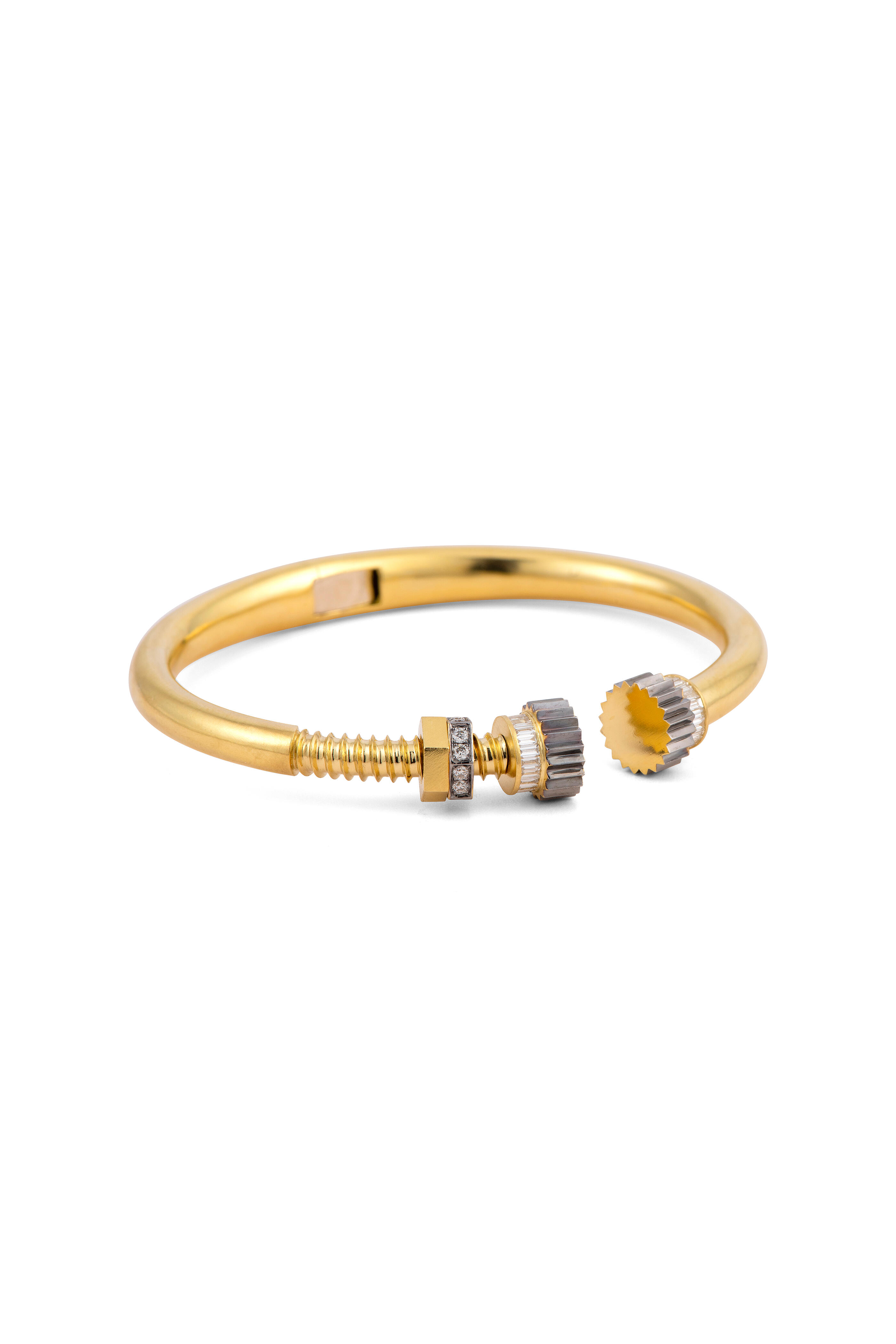 Sylva & Cie - Screw & Bolt Diamond Cuff Bracelet - view 1