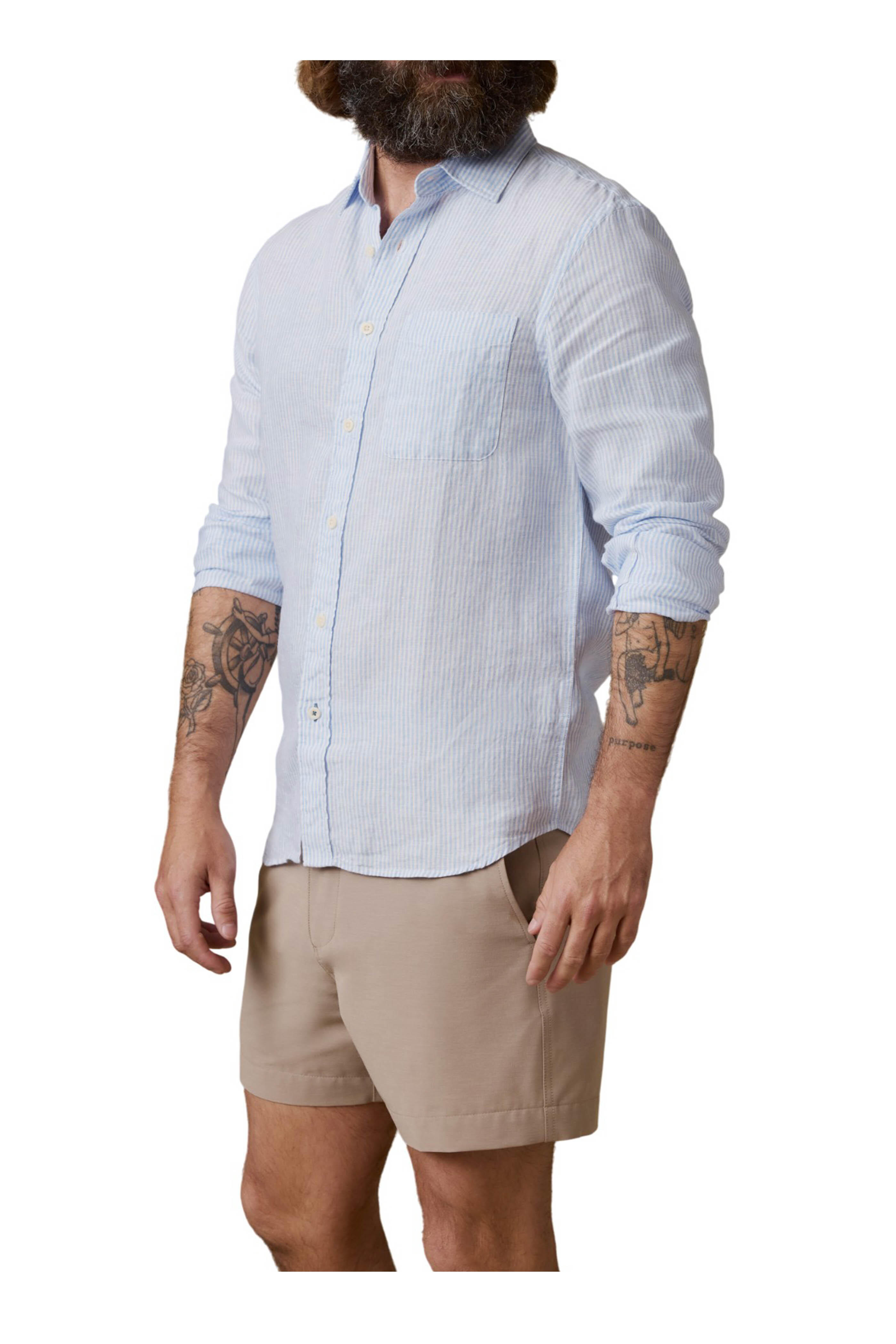 Faherty Brand - Laguna Summer Classic Stripe Linen Sport Shirt - view 2