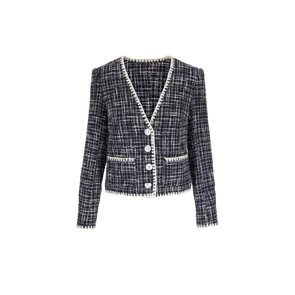 Veronica Beard - Bosea Navy Multi Tweed Embroided Jacket