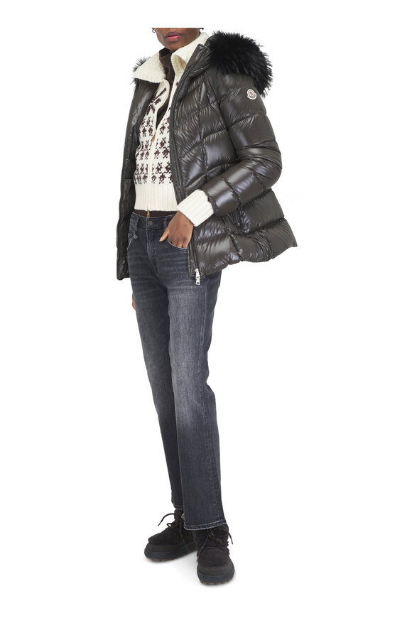Moncler Fulmar Charcoal Gray Short Down Jacket - view 2