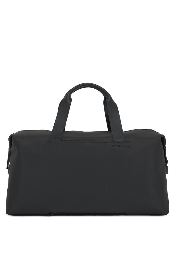 Troubadour Black Leather Weekender Bag 