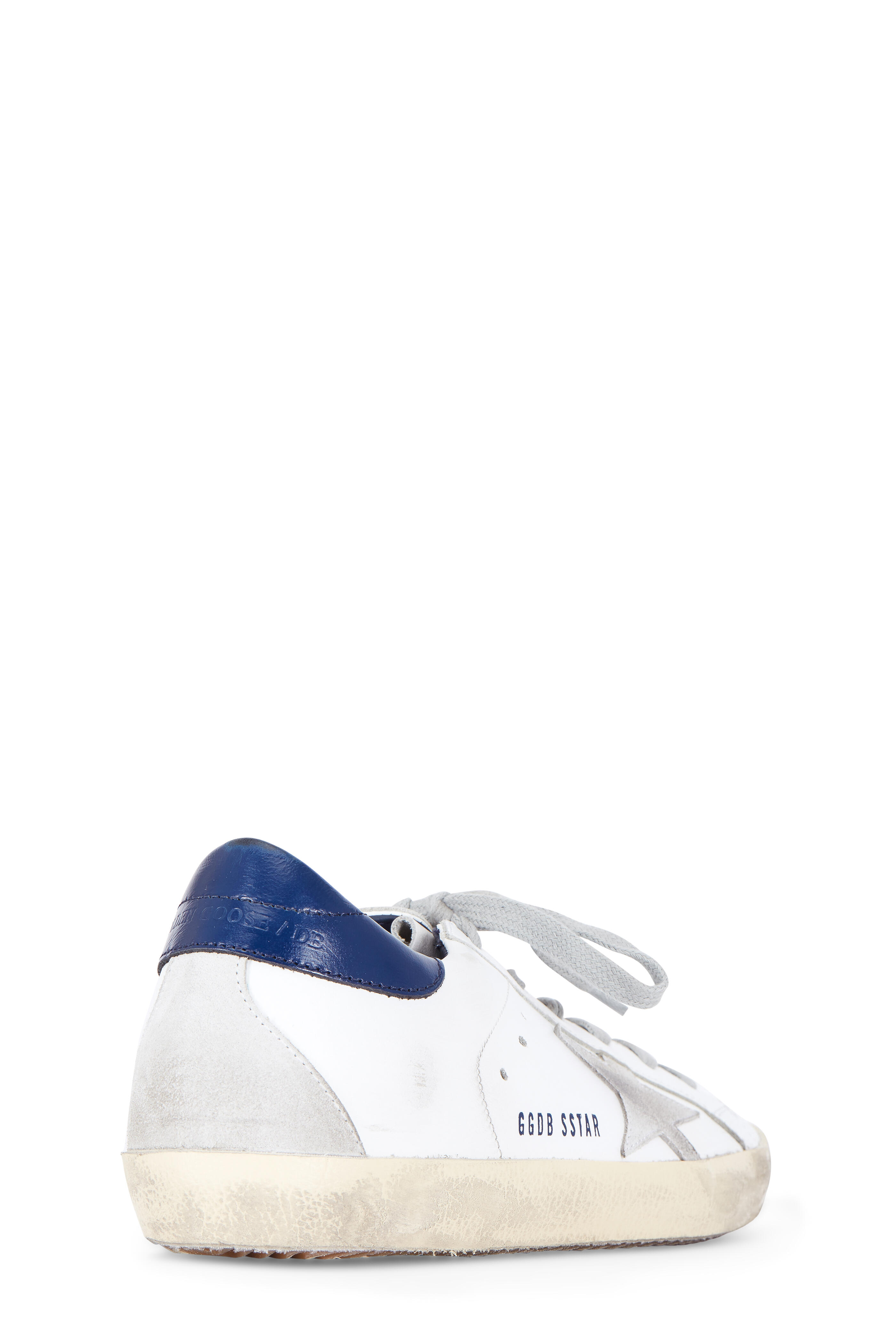 Golden Goose - Women's Superstar White Leather Navy Trim Sneaker